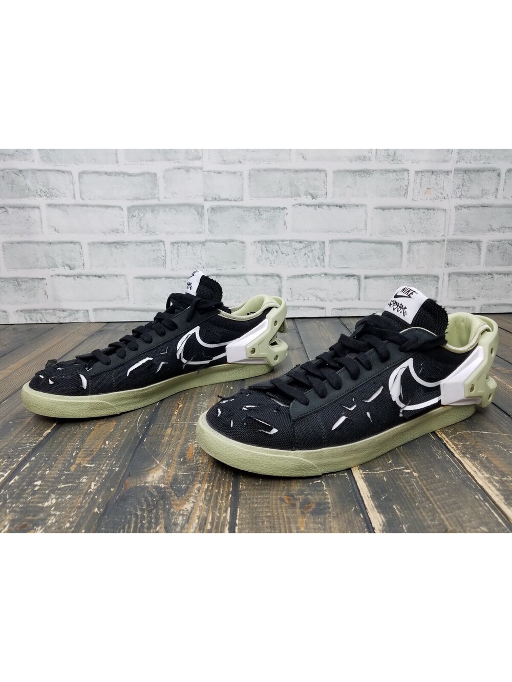 NIKE Blazer Low Acronym Black / Olive Aura Men's DO9373-001 Size 10